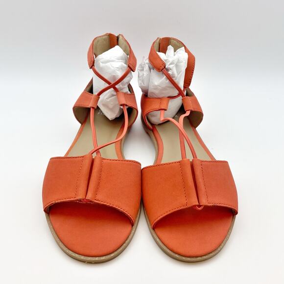 Eileen Fisher Womens Rose Leather Sandasl Size 6.5 Orange Open Toe NIB - Picture 6 of 14